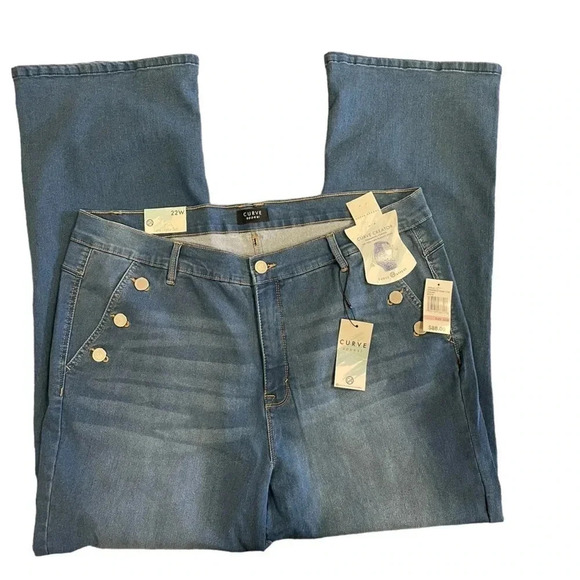 Curve Appeal Curve Creator Bootcut Straight Leg Jeans Size 22W - Picture 6 of 8